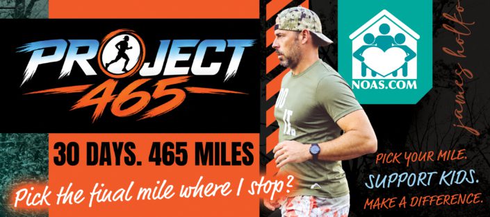 Man running for Project 465 charity event. Man running for Project 465 charity event.